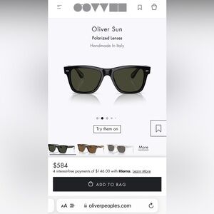 Oliver Peoples Oliver Sun Polarized Sunglasses